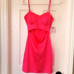 Neon pink Kim k inspired dress